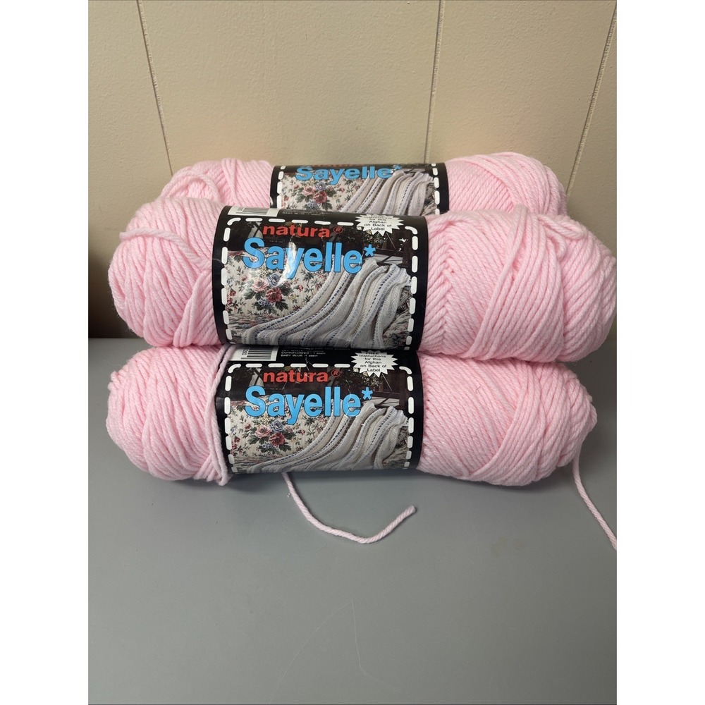 Natura Sayelle 4 Skeins yarn Baby Pink 9750 Different Dye Lots Pretty Girly